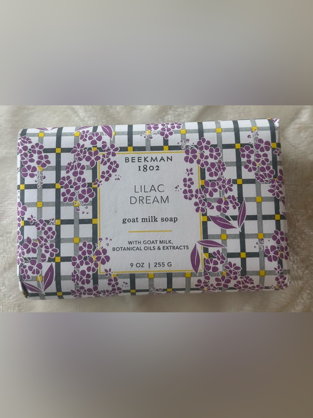 Beekman 1802 Lilac Dream Soap Bar - Purple and Yellow Accents